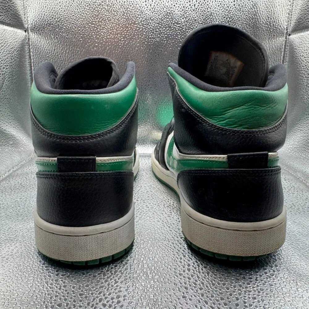 Size 8.5 Nike Air Jordan 1 Mid Pine‎ Green Black Mens Sneaker Shoes 554724-067